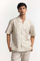 Beige Printed Casual Shirt MN-CS-SS24-025